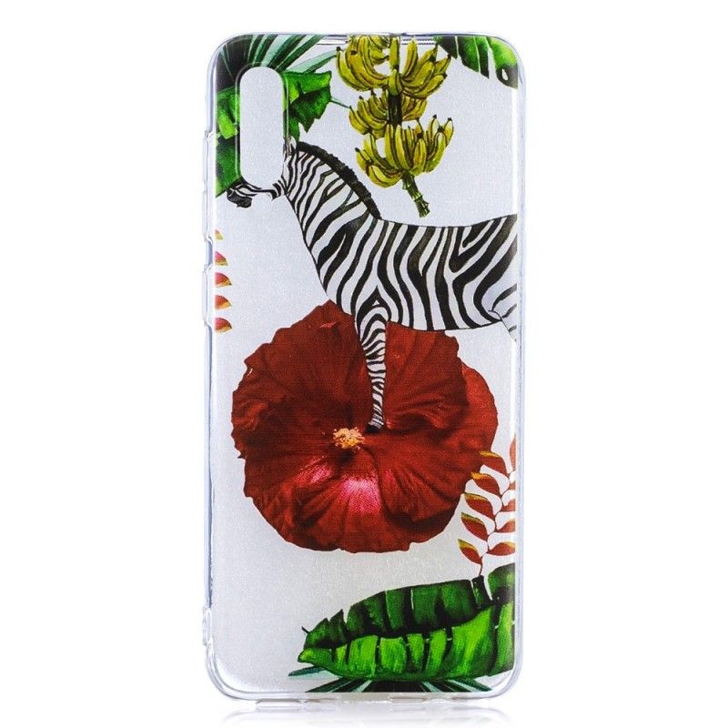 Hoesje voor Samsung Galaxy A50 Zebra En Bloemen