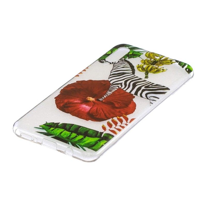 Hoesje voor Samsung Galaxy A50 Zebra En Bloemen