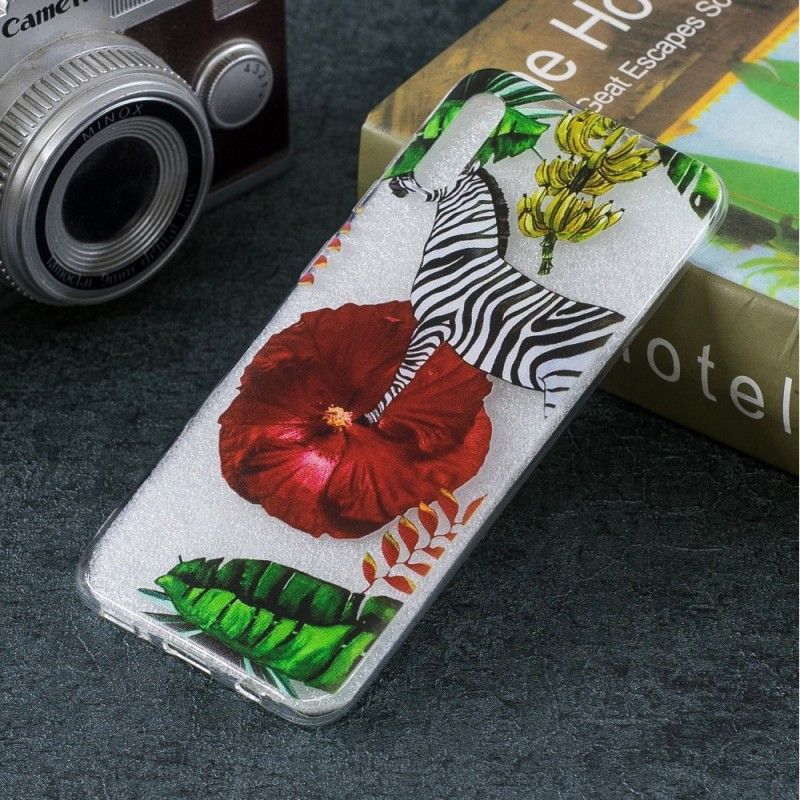 Hoesje voor Samsung Galaxy A50 Zebra En Bloemen