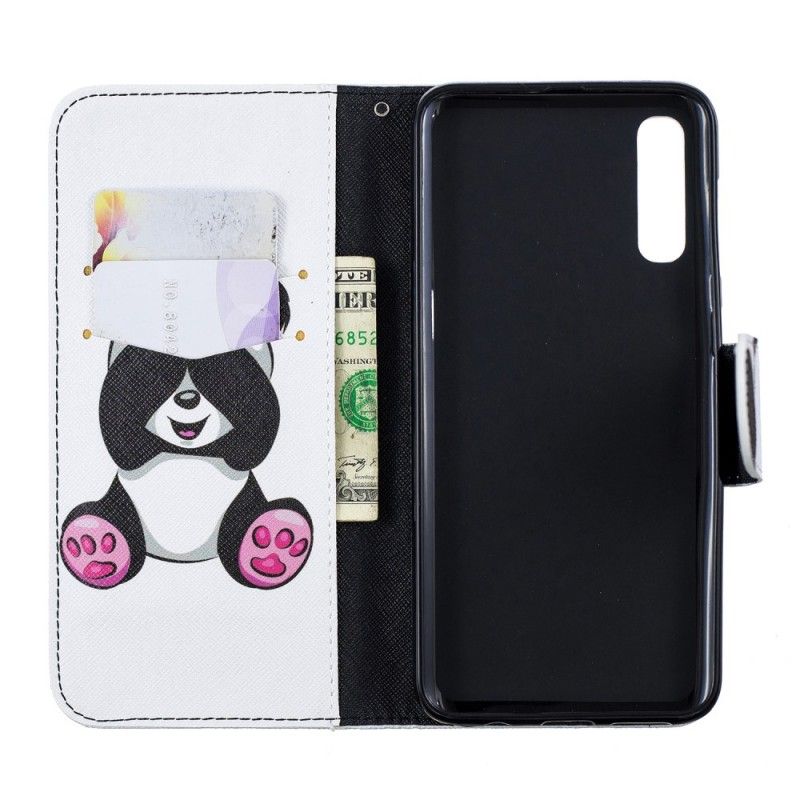 Leren Hoesje Samsung Galaxy A50 Leuke Panda