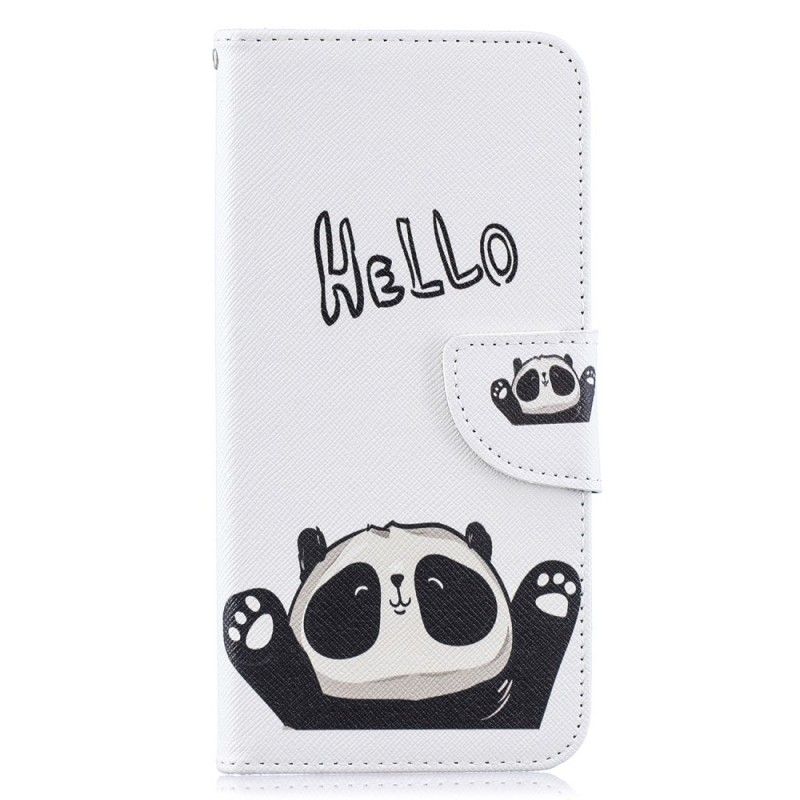 Leren Hoesje voor Samsung Galaxy A50 Hallo Panda