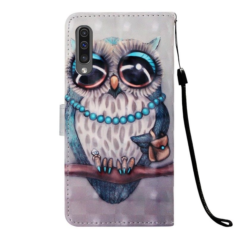 Leren Hoesje voor Samsung Galaxy A50 Mevrouw Uil