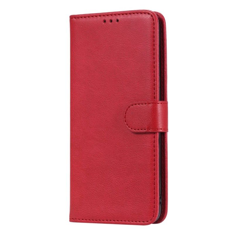 Leren Hoesje voor Samsung Galaxy A50 Rood Zwart Leereffect Met String