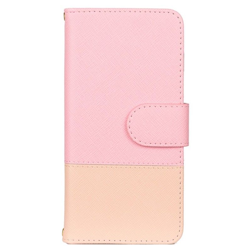 Leren Hoesje voor Samsung Galaxy A50 Roze Grijs Tweekleurig Kunstleer