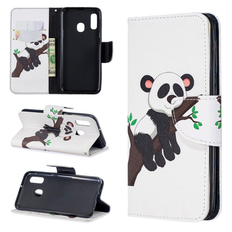 Bescherming Hoesje Samsung Galaxy A20e Telefoonhoesje Luie Panda