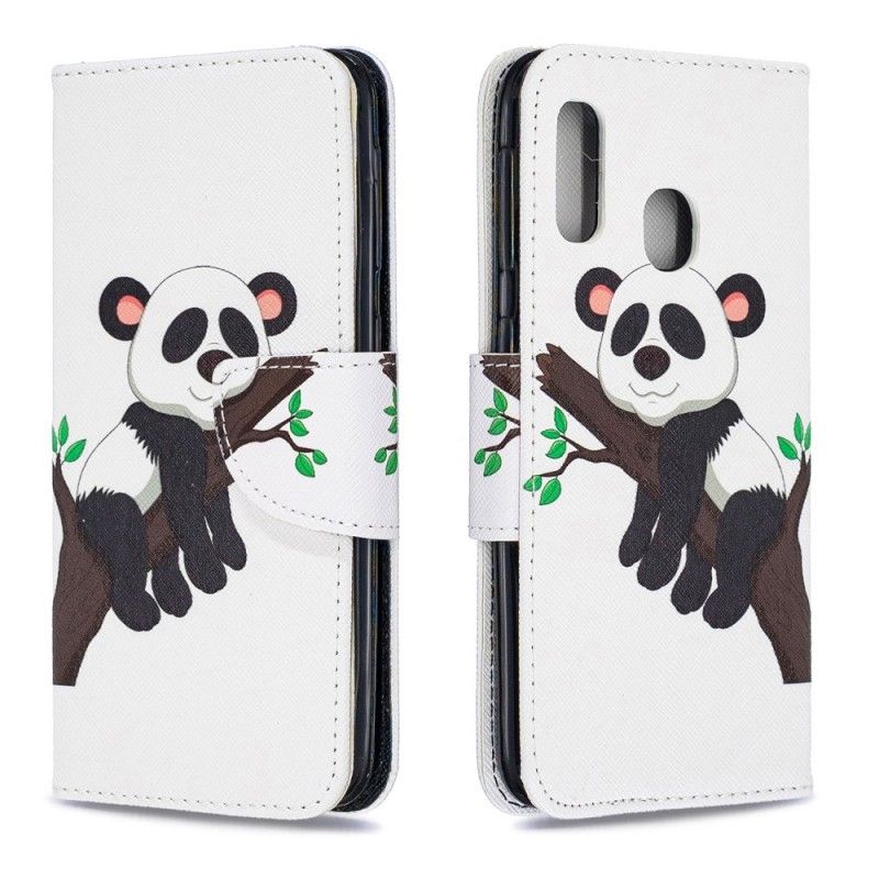 Bescherming Hoesje Samsung Galaxy A20e Telefoonhoesje Luie Panda