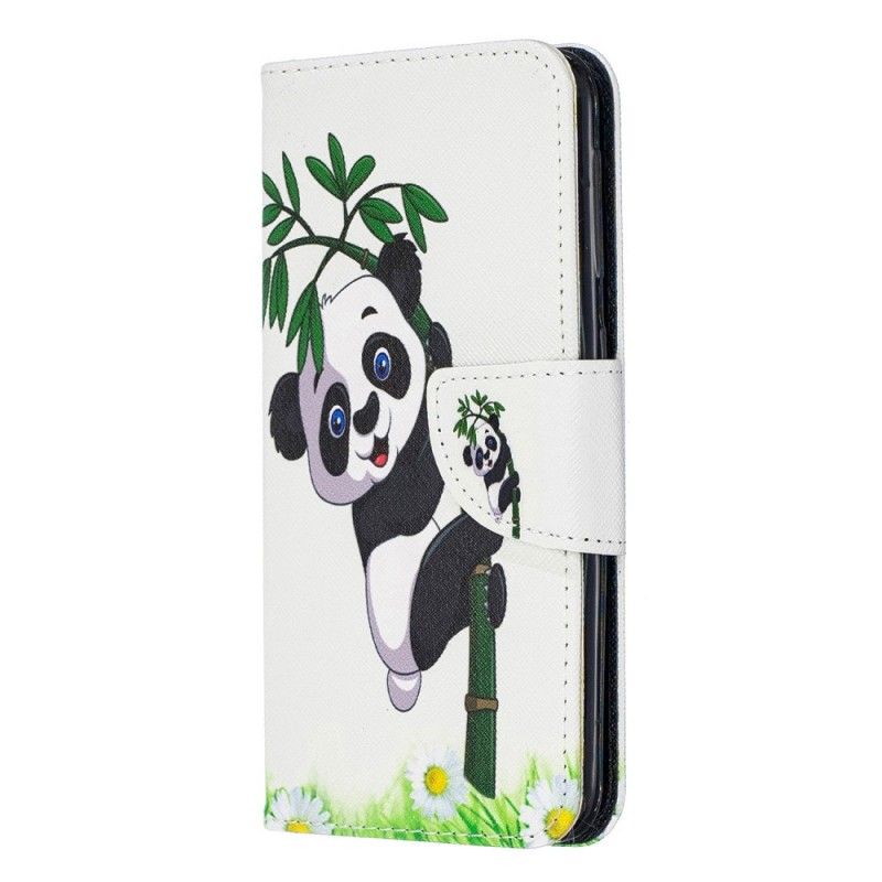 Bescherming Hoesje Samsung Galaxy A20e Telefoonhoesje Panda Op Bamboe