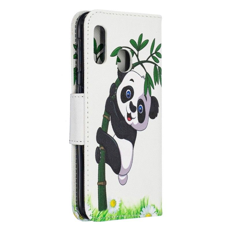 Bescherming Hoesje Samsung Galaxy A20e Telefoonhoesje Panda Op Bamboe