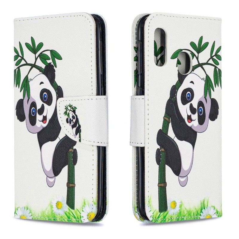 Bescherming Hoesje Samsung Galaxy A20e Telefoonhoesje Panda Op Bamboe