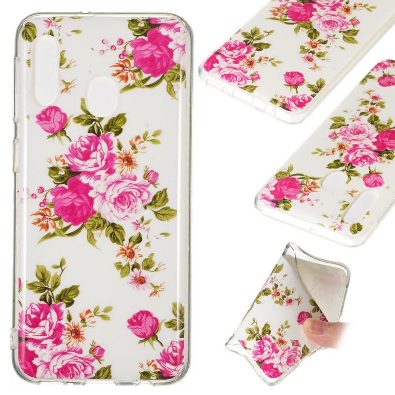 Case Hoesje Samsung Galaxy A20e Telefoonhoesje Fluorescerende Vrijheidsbloemen