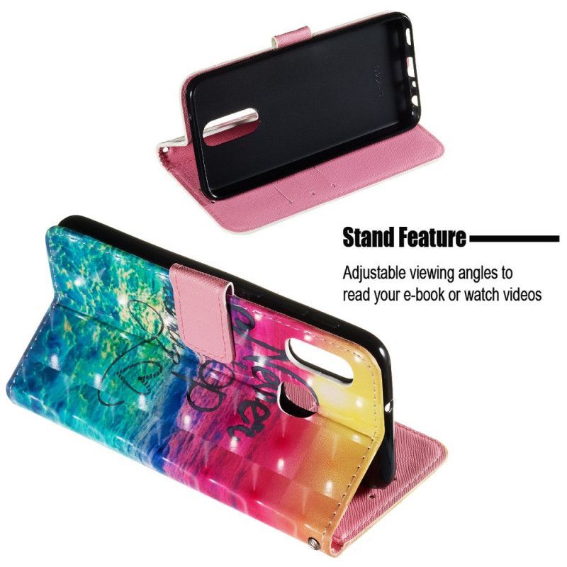 Cover Folio-hoesje Samsung Galaxy A20e Telefoonhoesje Stop Nooit Met Dromen