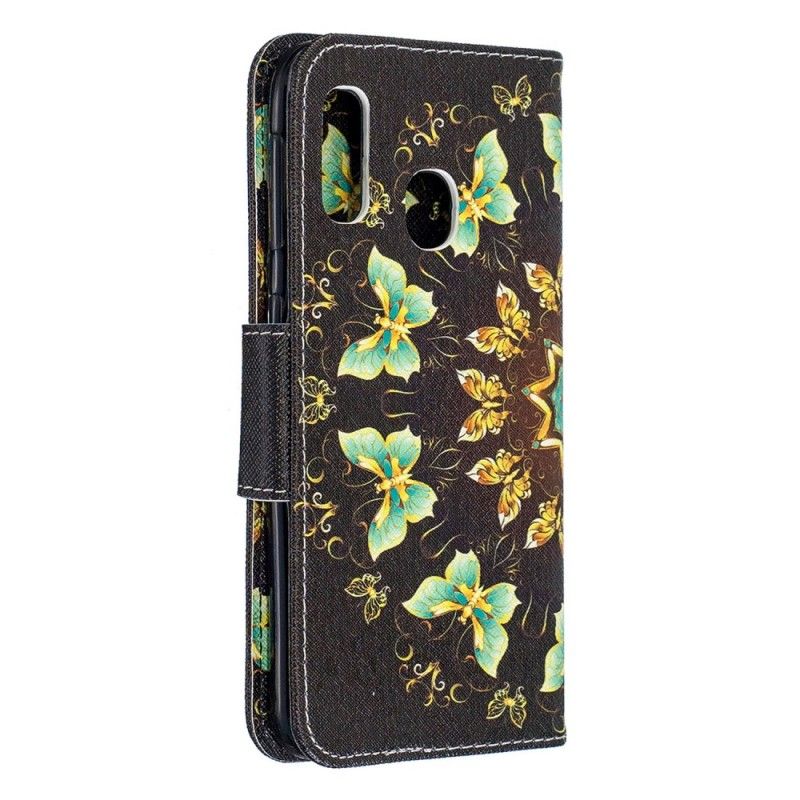 Cover Folio-hoesje Samsung Galaxy A20e Telefoonhoesje Vlinder Mandala