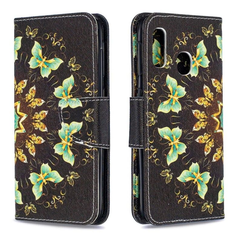 Cover Folio-hoesje Samsung Galaxy A20e Telefoonhoesje Vlinder Mandala