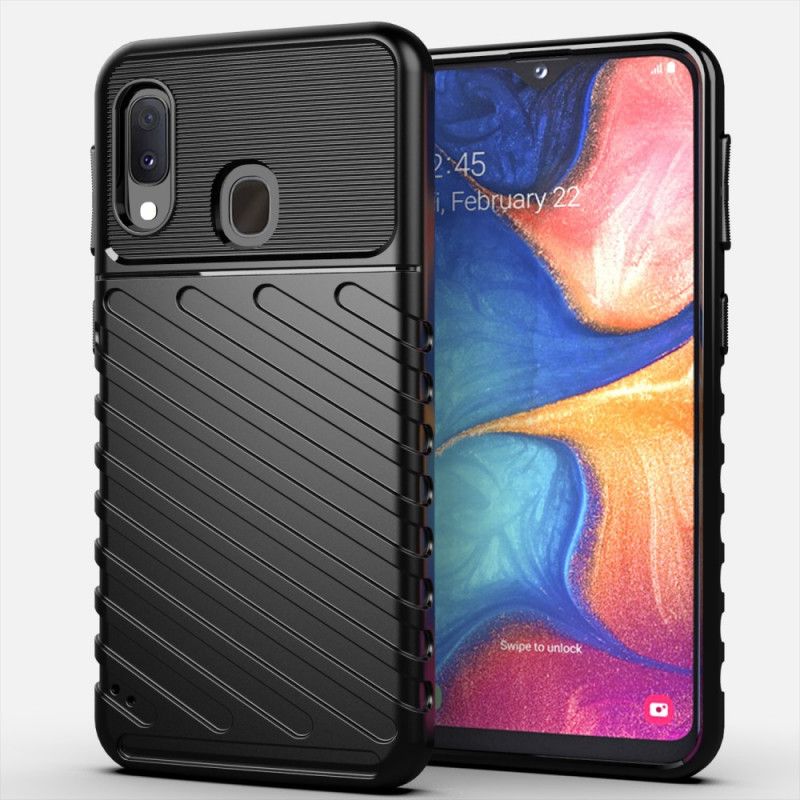 Cover Hoesje Samsung Galaxy A20e Groen Zwart Telefoonhoesje Donderreeks