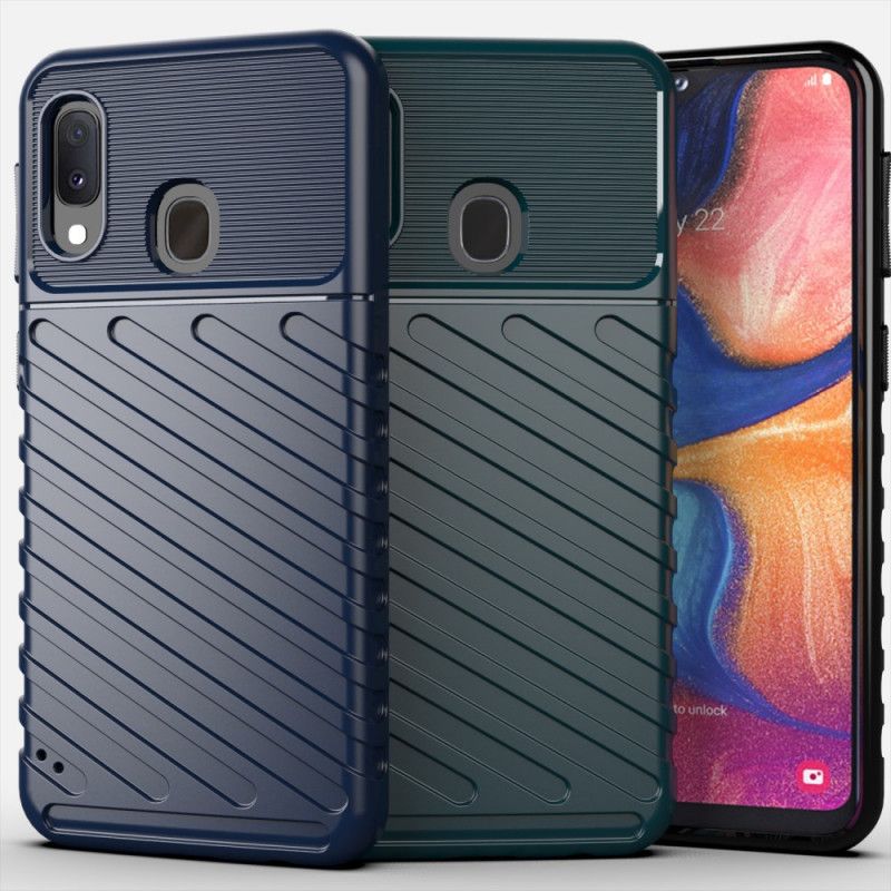 Cover Hoesje Samsung Galaxy A20e Groen Zwart Telefoonhoesje Donderreeks