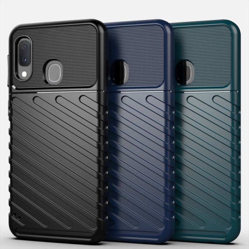 Cover Hoesje Samsung Galaxy A20e Groen Zwart Telefoonhoesje Donderreeks