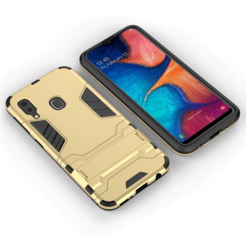 Cover Hoesje Samsung Galaxy A20e Rood Zwart Telefoonhoesje Sterke Tong