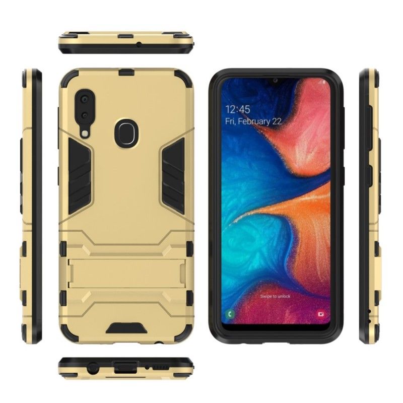 Cover Hoesje Samsung Galaxy A20e Rood Zwart Telefoonhoesje Sterke Tong