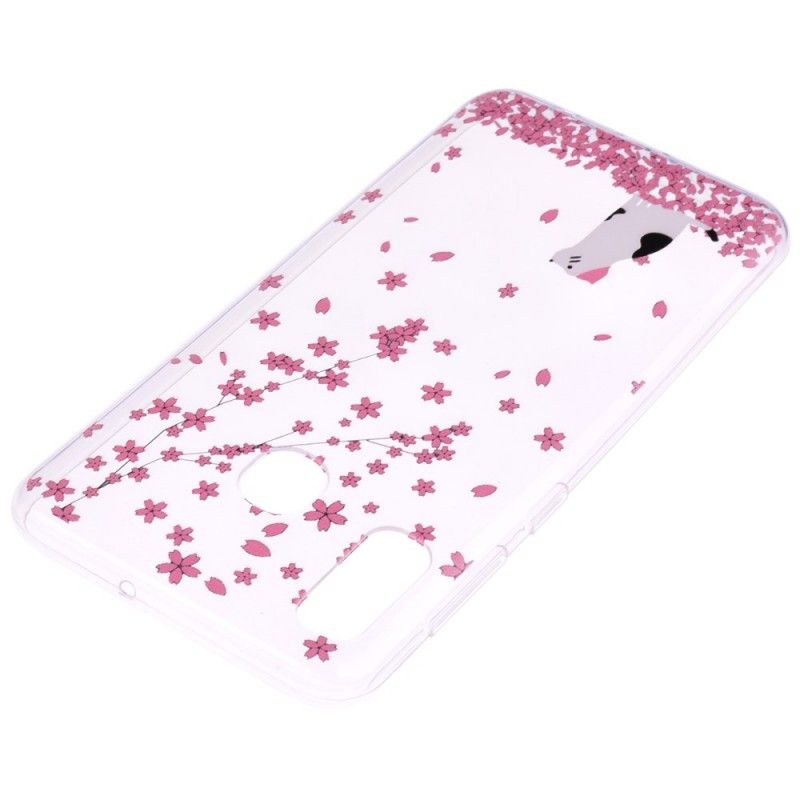 Cover Hoesje Samsung Galaxy A20e Telefoonhoesje Bloemblaadjes En Kat