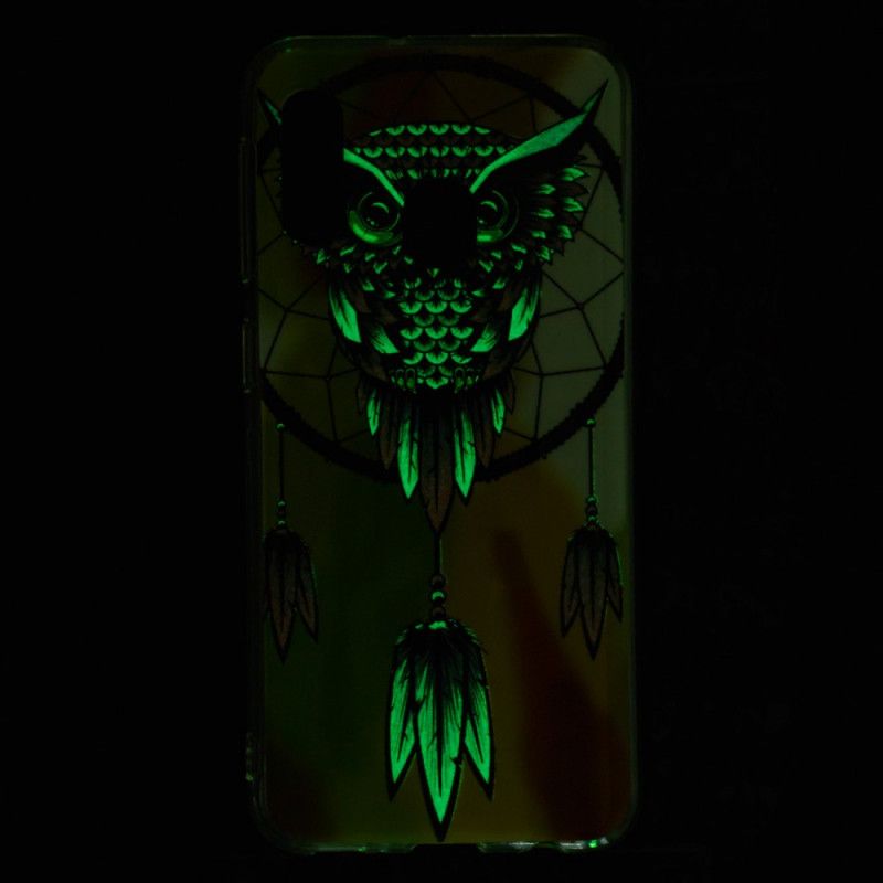 Cover Hoesje Samsung Galaxy A20e Telefoonhoesje Fluorescerende Uil Dromenvanger