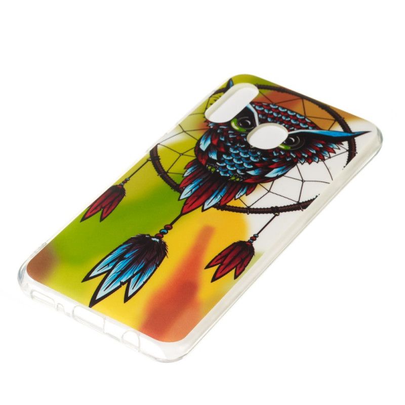 Cover Hoesje Samsung Galaxy A20e Telefoonhoesje Fluorescerende Uil Dromenvanger