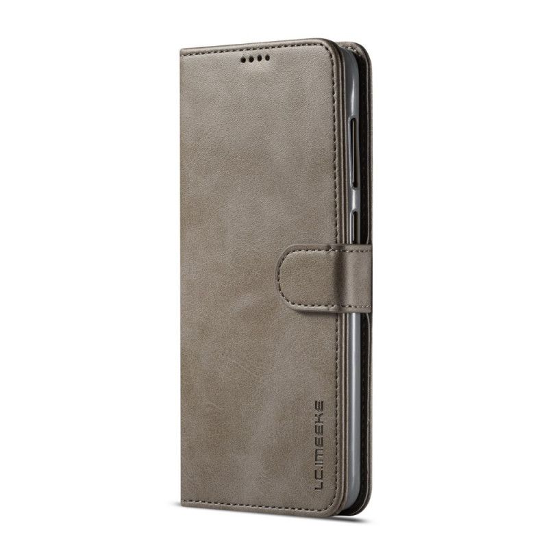 Flip Case Leren Samsung Galaxy A20e Grijs Zwart Lc.Imeeke Leereffect
