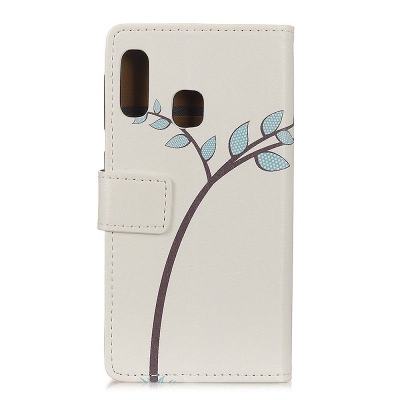 Flip Case Leren Samsung Galaxy A20e Paar Uilen In De Boom