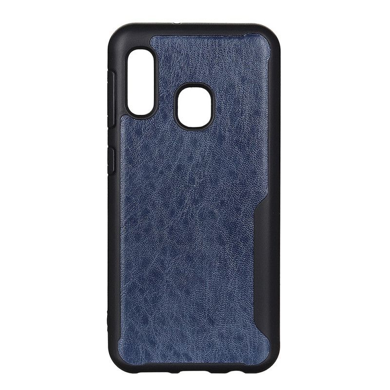 Hoesje Samsung Galaxy A20e Donkerblauw Zwart Bies Met Gematteerd Leereffect