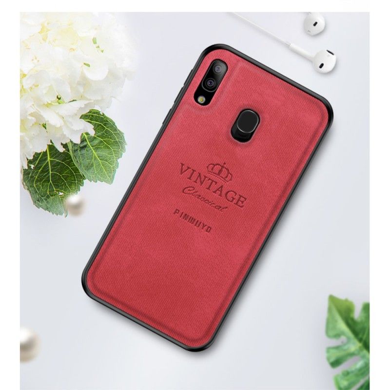 Hoesje Samsung Galaxy A20e Rood Zwart Eervolle Vintage