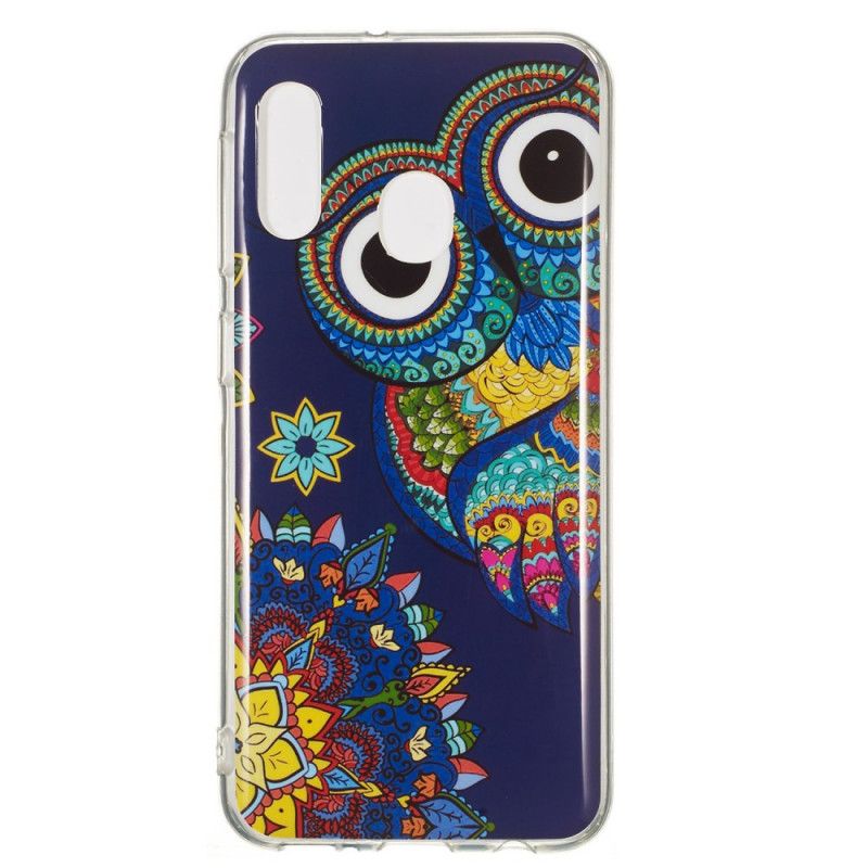 Hoesje Samsung Galaxy A20e Telefoonhoesje Fluorescerende Mandala-Uil