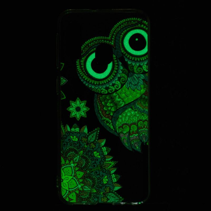 Hoesje Samsung Galaxy A20e Telefoonhoesje Fluorescerende Mandala-Uil