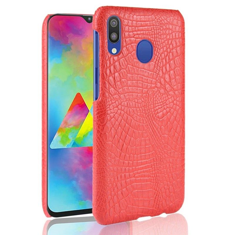 Hoesje voor Samsung Galaxy A20e Wit Zwart Krokodillenhuideffect