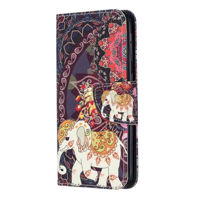 Leren Hoesje voor Samsung Galaxy A20e Etnische Olifantenmandala