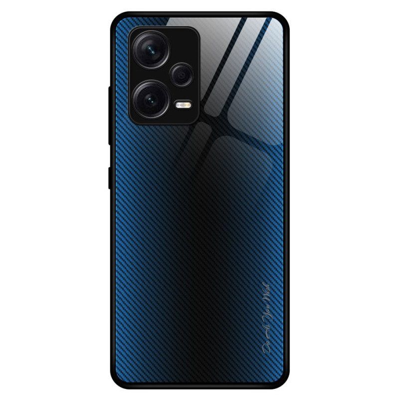 Hoesje voor Xiaomi Redmi Note 12 Pro Plus Koolstofvezel Gehard Glas