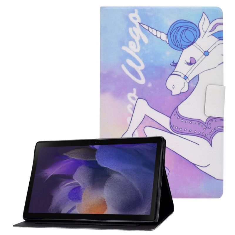 Flip Case Leren Samsung Galaxy Tab A8 (2021) Fantasie Eenhoorn