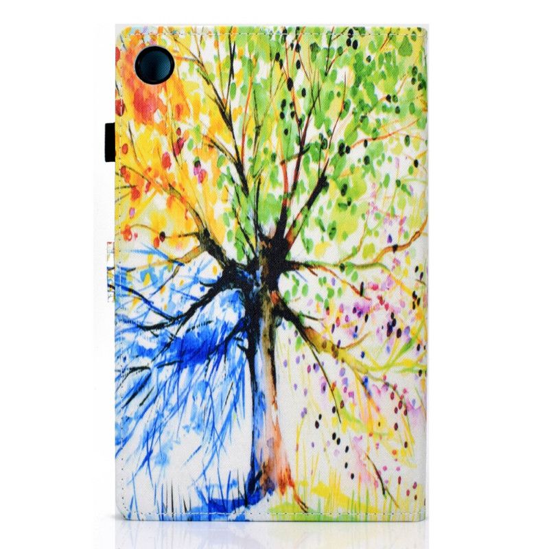 Leren Hoesje Samsung Galaxy Tab A8 (2021) Aquarel Boom Bescherming Hoesje