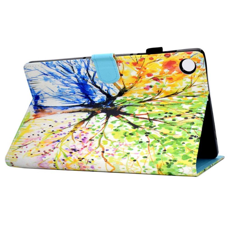 Leren Hoesje Samsung Galaxy Tab A8 (2021) Aquarel Boom Bescherming Hoesje