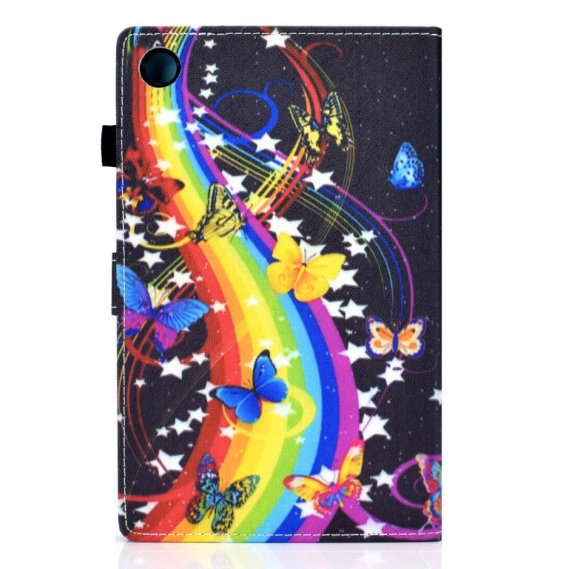 Leren Hoesje Samsung Galaxy Tab A8 (2021) Regenboogvlinders