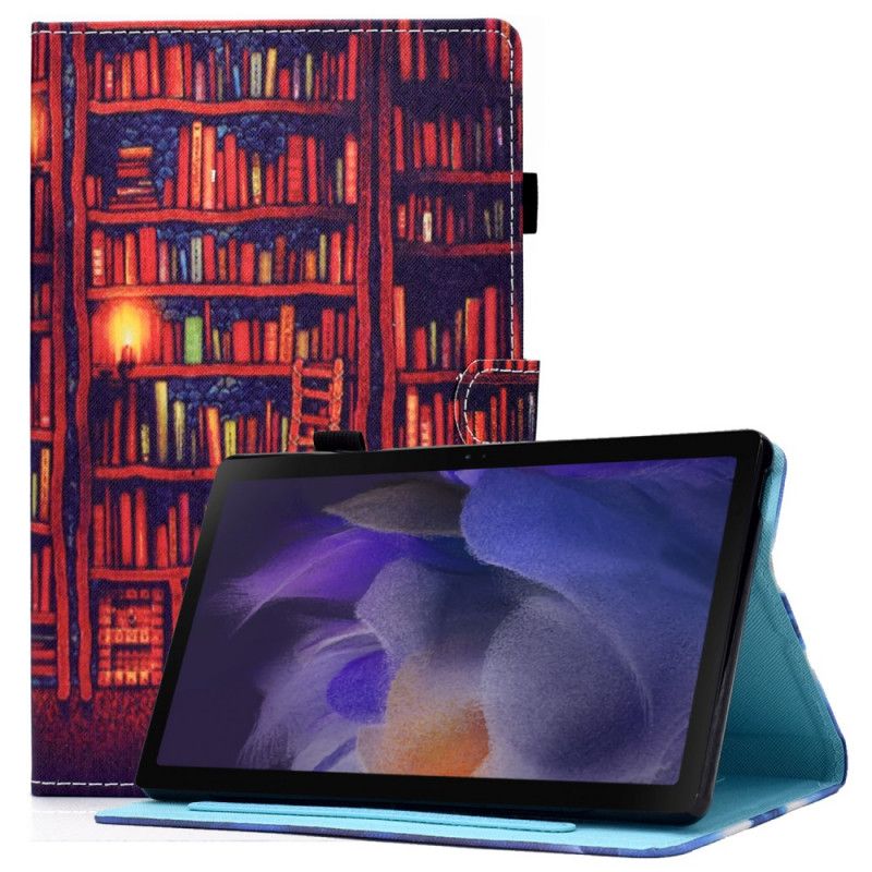 Leren Hoesje Voor Samsung Galaxy Tab A8 (2021) Bibliotheek