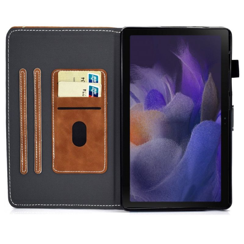 Leren Hoesje Voor Samsung Galaxy Tab A8 (2021) Vintage Design Leereffect