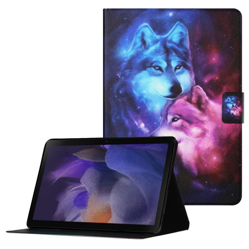 Leren Hoesje Voor Samsung Galaxy Tab A8 (2021) Wolf Koppel