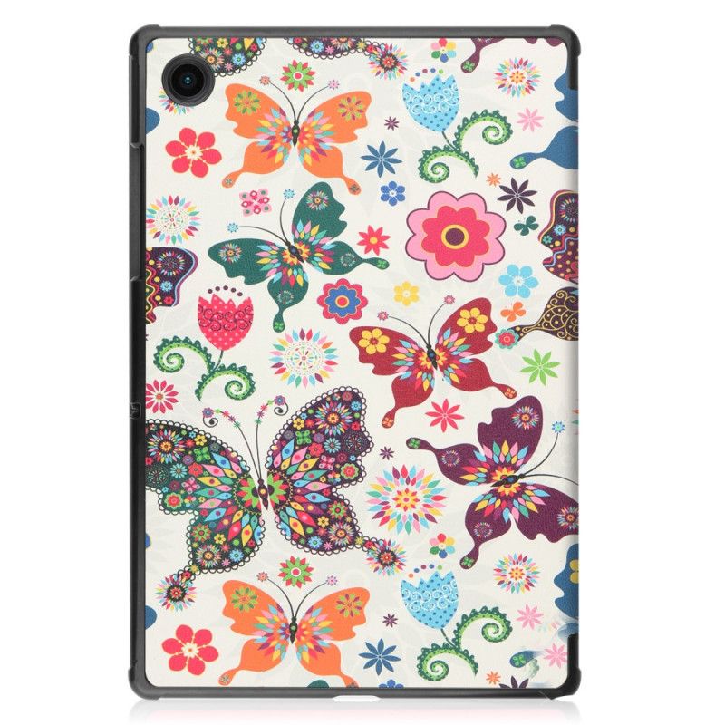 Smart Case Samsung Galaxy Tab A8 (2021) Versterkte Vlinders En Bloemen