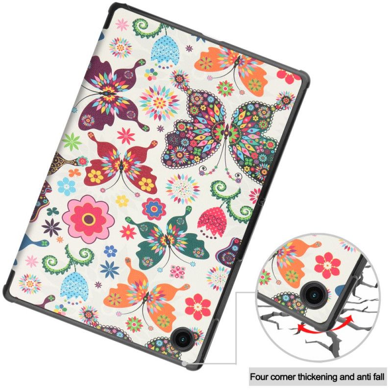 Smart Case Samsung Galaxy Tab A8 (2021) Versterkte Vlinders En Bloemen