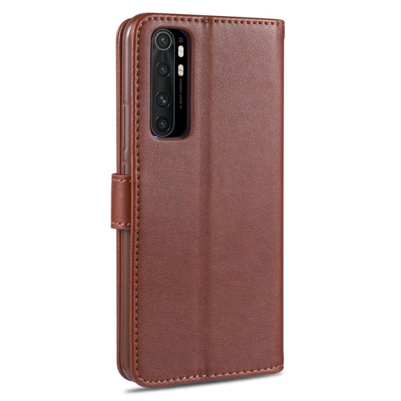 Bescherming Hoesje Xiaomi Mi Note 10 Lite Rood Zwart Azns Kunstleer