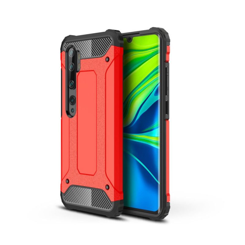 Cover Hoesje Xiaomi Mi Note 10 Lite Rood Zwart Telefoonhoesje Overlevende