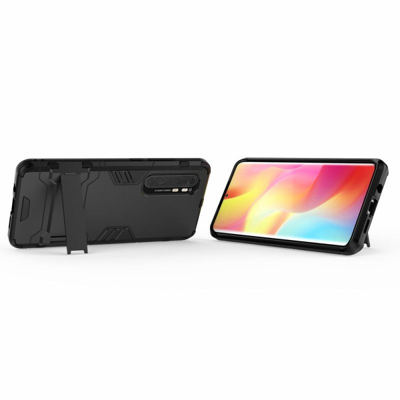 Cover Hoesje Xiaomi Mi Note 10 Lite Rood Zwart Telefoonhoesje Ultrabestendige Tong