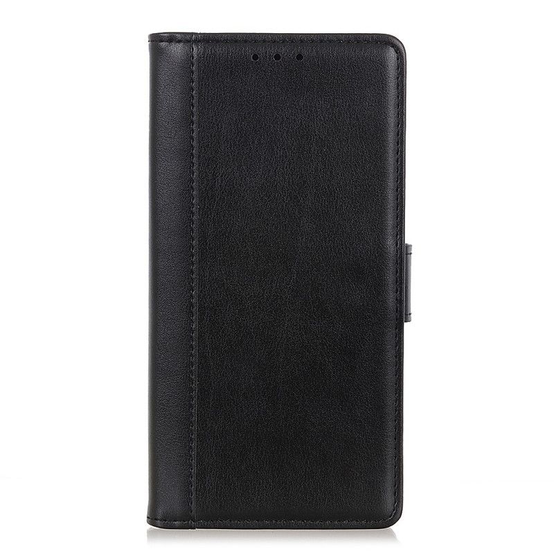 Flip Case Leren Xiaomi Mi Note 10 Lite Rood Zwart Versie In Splitleder