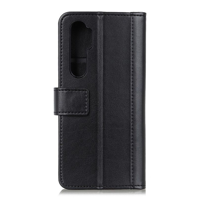 Flip Case Leren Xiaomi Mi Note 10 Lite Rood Zwart Versie In Splitleder