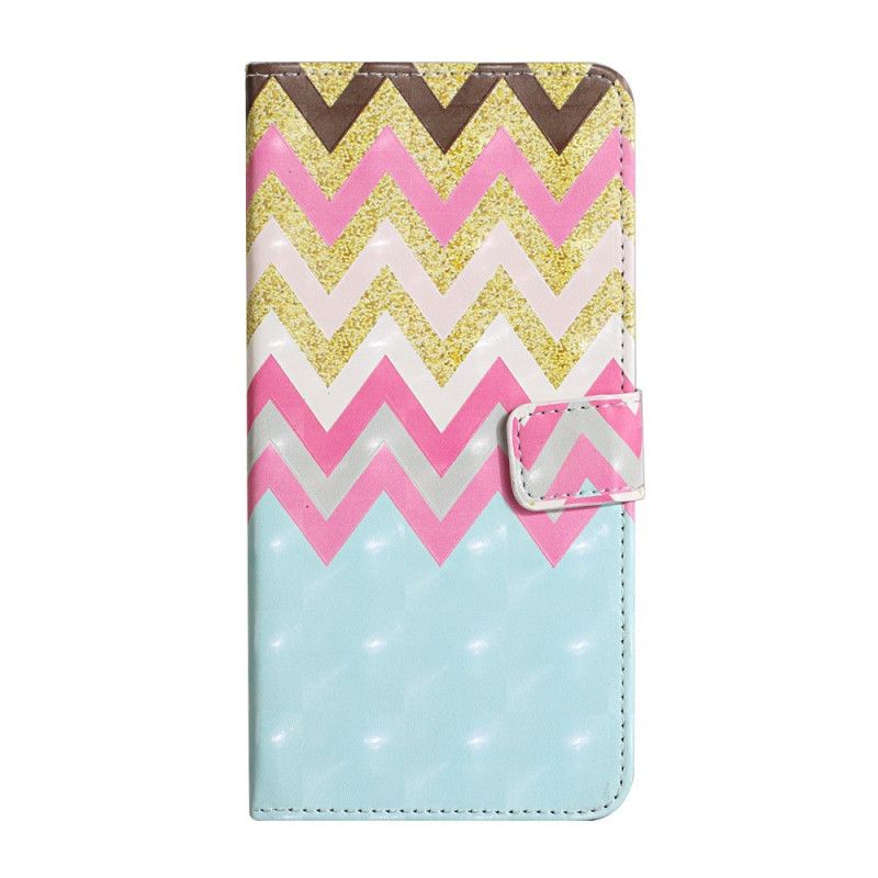 Flip Case Leren Xiaomi Mi Note 10 Lite Veelkleurige Zigzag