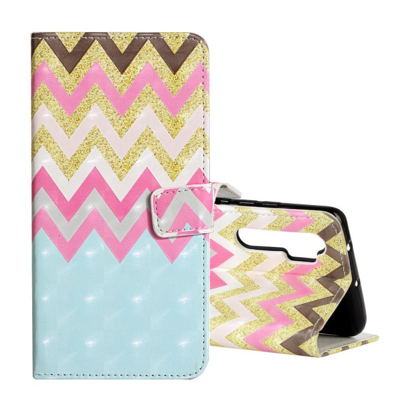 Flip Case Leren Xiaomi Mi Note 10 Lite Veelkleurige Zigzag